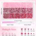 15000 Pcs Pink Color Resin Rhinestones for Crafts, Flatback Resin Rhinestones for Bedazzling Gems 2/3/4/5/6mm Flatback Gems Jewels for DIY Mugs Tumblers Bottles Clothing Shoes Nail Art