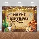 Mocsicka Western Backdrop Western Party Decorations Wild West Rodeo Cowboy Background Brown for Boys Birthday Party Supplies Banner for Photography (7x5ft (82x60 inch))