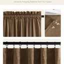 StangH Brown Curtains 84 Inches Long, Super Soft Room Darkening Velvet Curtains & Drapes Neutral Modern Thermal Insulated Room Divider for Living Room Home Office, W52 x L84, 2 Panels
