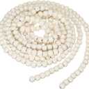Christmas Wooden Bead Garland Wood Bead Garland Christmas Tree Decorations for Holiday Favors, 12 Feet(White)