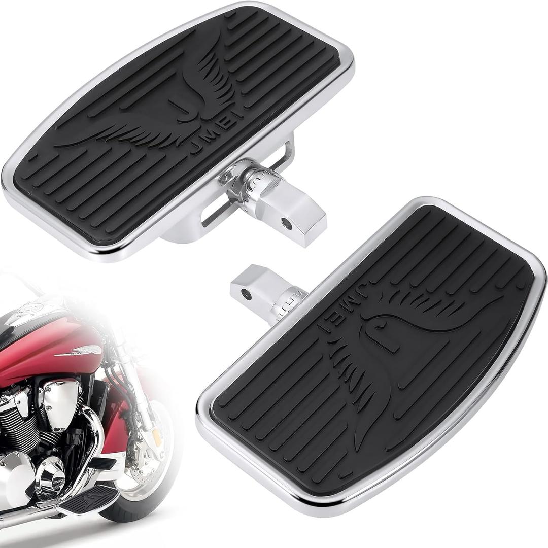 Adjustable Motorcycle Floorboards, Rider/Driver/Passenger Footboards Footrest Universal Foot Pegs Front/Rear Pedal for Honda VTX1300/1800 Shadow 1100 Yamaha V Star 650 Suzuki C50 Kawasaki Accessories (Eagle)