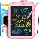 CHEERFUN LCD Writing Tablet for Kids: Pink Learning Educational Doodle Drawing Board - Dinosaur Toys for Toddlers Age 3-5 Travel Home School - Birthday Gifts for 3 4 5 6 7 8 Year Old Girls