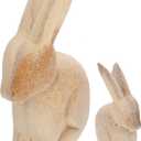 MAGICLULU Home Decoration Ornaments 1 Pair Unfinished Wooden Rabbit Wood Crafts Wood Bunny Cutout Figurine Ornament for DIY Craft Home Easter Party Decor Wood Bunny Peg Doll
