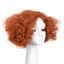 yuehong Adult Short Curly Orange Wig Curly Red Role Anime Party Wig Heat Resistant Synthetic Fibers Fluffy Durable Breathable Costumes Hair