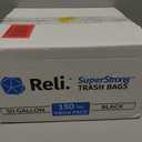 Reli. Premium 50 Gallon Trash Bags | 150 Count | Made in USA | Heavy Duty | Bulk | SuperValue | Black Multi-Use Garbage Bags