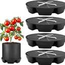4-Pack Self Watering Fabric Pot Base, Auto Pots Fit for 5 Gallon Grow Bags, Auto-Irrigation Water Delivery System , Auto Watering Plant Saucer for Fabric Planters (Capacity Upgrade)