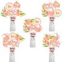 Peach Centerpieces for Table - 24Pcs Sweet As a Peach Centerpiece, Double-Sided Printing Peach Centerpieces for Baby Shower, Birthday Party, Wedding Supplies