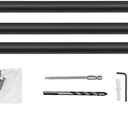 12FT Pipe Handrail, 3 Section Stair Handrail, Staircase Handrail, Galvanized Industrial Pipe Railing, Indoor Pipe Stair Railing, Round Corner, Wall Mount, for Garage, Basement, Porch Steps