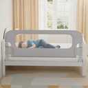 NUTIKAS Baby Bed Rail Guard for Toddlers - 78" Toddler Bed Rails for Twin, Full, Queen, King Bunk Size Bed Swing Down Bedrail Extral Tall Child Safety Side Railing Guards for Kids Gray