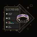 Smart Ring for Women Gift, Fitness & Vital Signs Monitoring, Sleep Tracker/Remote Photography/No Subscription(Purple,8#)