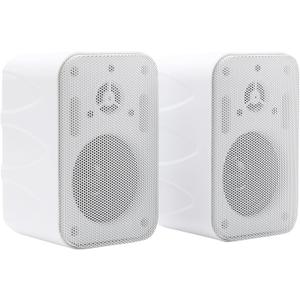 3.5 inch Outdoor Speakers Wired, Waterproof Wall Mount Speakers, Ideal for Patio, Poolside, Garage, Pair, White