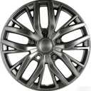 15-Inch ABS Hubcaps with Steel Rings & Adjusters, Patented Design, Universal Fit, Set of 4 Wheel Covers (Gunmetal Grey)