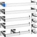 Toilet Paper Holder Collision Avoidance Towel Racks for Bathroom Thickened Material 304 Stainless Steel Towel Rack 10-Piece Towel Bar Polished Chrome Bathroom Hardware Set Will Not Rust