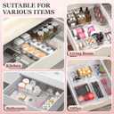 DILIBRA 16 Pcs Clear Extendable Drawer Organizer, Adjustable Drawer Storage 3-Size Desk Drawer Organizer, Plastic Non-Slip Storage Bins for Makeup, Cosmetic, Jewelries, Utensils, Stationery, Dressers