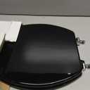 Black Elongated Toilet Seat Natural Wood Toilet Seat with Zinc Alloy Hinges, Easy to Install also Easy to Clean, Scratch Resistant Toilet Seat by Angol Shiold (Elongated, Black)