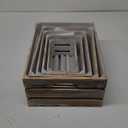 5-Piece Farmhouse Wooden Crate Set - Rustic Wooden Crates for Display and Storage, Large Torched Decorative Crates, Farmhouse Apple Crates, Painted Wood Crates for Decor