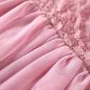 Niyage Toddler Girls Tulle Princess Party Dress Baby Elegant V-Back Lace Flower Girl Dresses (5-6 Years, Knee-pink)