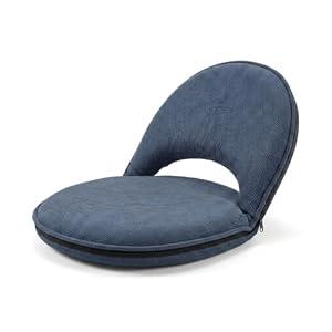 Foldable Floor Chair with Adjustable Back Support - Comfy Cushioned Floor Seat Recliner for Kids & Adults - Flexible Classroom Seating, Gaming Reading Meditation Chair, Blue