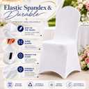 30 Pack White Spandex Chair Covers – Stretch Polyester Slipcovers for Wedding, Banquet, Party & Dining Chairs – Flat Front Design, Universal Fit