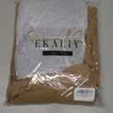 Ekaliy Women's Puff Long Sleeve Shirt Dress Elegant Button Down Loose Swing Party Maxi Dress Khaki XL