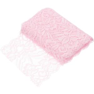 MECCANIXITY 6 Inch Wide 5 Yard Lace Ribbon Floral Pattern Pink Lace Trim Ribbon for Sewing Making,and DIY Crafts,Gift Wrapping,Wedding Decor