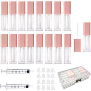 2 x Mini Lip Gloss Tubes Empty With Wand Diy Lipgloss Making Kit For Small Businesses Pink Cute Containers Empty Lip Balm Tubes16PCS