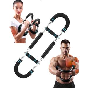 Twister Arm Exerciser, Adjustable Spring Workout Bar, Forearm Triceps Chest Inner Thigh Muscle Enhanced Exercise Strengthener, Upper Body Strength Builder Trainer, Home Fitness Equipment