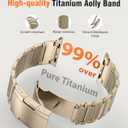 Titanium Band Replacement Compatible with Apple Watch Band Ultra 3 Ultra 2/Ultra 49mm,iWatch Series 11/10 46mm,9/8/7 45mm,SE3/SE2/SE/6/5/4 44mm,3/2/1 42mm, Titanium Watch Band, Champagne Gold