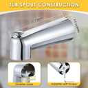 Enhon 7 Inch Slip on Tub Spout with Diverter, Compatible with Moen 3839/Moen 3853, Bathtub Diverter Spout Fits 1/2" Copper Water Tube(5/8" Diameter), 5/32" Hex Wrench (Polished Chrome,Classic)
