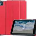 SZLONKOU Tablet Cover for Nokia T10 8" (2022 Release), Utra Thin Slim Folio Stand Lightweight PU Leather Case for Nokia T10 2022 (Model: TA-1472) 8 inch (Red)
