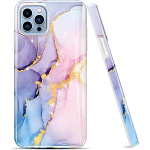 luolnh Compatible with iPhone 11 Pro Case for Girl Women,Gold Glitter Sparkle Marble Cute Design Shockproof Soft Silicone Rubber TPU Bumper Cover Skin Phone Case(Light Pink/Blue)