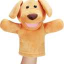Zomiboo Hand Puppets Soft Animal Hand Fuzzy with Movable Mouth Play Stocking Storytelling Interactive(Dog)