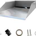 304 Stainless Steel Pool Waterfall Flow Element Kit, Waterfall Spillway Accessories, Inlet, DIY Garden Fountain, Suitable for Garden, Patio, Terrace, Pond, Balcony, Silver (15.7 IN(with inlet))