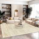 Soalmost Washable Area Rug 10x14, Large Soft Rugs for Living Room Vintage Beige Rug 10x14 Area Rugs for Bedroom Dining Room Floral Non-Slip Thin Rug