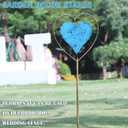 Metal Garden Decor for OutsideRotating Heart-Shaped Garden Stake, Cemetery Decorations for Grave,Perfect for Planter Decorations, Outdoor Lawn Gardens, Also The Best Choice for Gifts - Blue