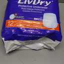 LivDry 2XL Overnight Adult Diapers for Women and Men, XXL Incontinence Underwear, 60-80" Waist, Disposable Pull-On Briefs, XX-Large, 12 Pack