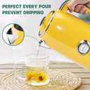 SUSTEAS Electric Kettle - 57oz Hot Tea Kettle Water Boiler with Thermometer, 1500W Fast Heating Stainless Steel Tea Pot, Cordless with LED Indicator, Auto Shut-Off & Boil Dry Protection, Retro Yellow