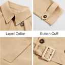 Runcati Mens Trench Coat Double Breasted Belted Windbreaker Jackets Lapel Lightweight Long Jacket Casual Overcoat (Beige)