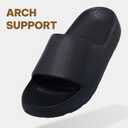 Shondo Pillow Slippers for Women and Men - Non-Slip Cloud Slides EVA Foam, Soft, Lightweight, Quick Drying Shower Sandals, Comfortable Indoor Outdoor Bathroom Sandals - UltraGrip Technology, Cushion Arch Support (7-8 Women/5-6 Men, Black)