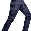 Men's Ripstop Tactical Pants Water Resistant Work Cargo Pants Outdoor Breathable Lightweight EDC Hiking Pants, Navy, 38W x 30L