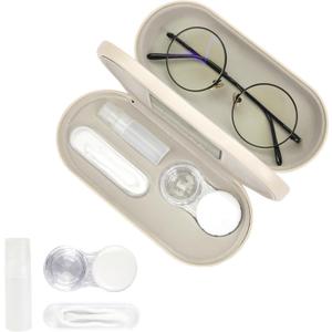 Eyeglass Case Double Sided Portable Contact Lens Box 2 in 1 Multifunction With Tool