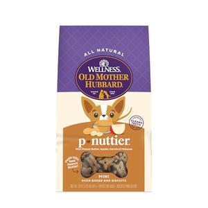 6 Pack of Old Mother Hubbard Wellness P-Nuttier Dog Biscuits, Natural, Training Treats, Peanut Butter Flavor, Mini Size, (20 Ounce Bag), Best By 15 NOV 2025