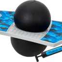 Flybar Pogo Trick Ball for Kids, Bounce Board for Boys and Girls Ages 6+, Up to 160 lbs, Includes Pump, Easy to Carry Handle, Durable Plastic Deck Indoor, Outdoor Toy Pogo Jumper, (Medium, Blue Camo)