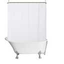 HOME Waterproof Fabric Clawfoot Tub Shower Curtain 180 x 70 inch All Wrap Around, 36 Hooks Included, Breathable Fabric, Machine Washable, White, 180x70