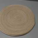 SHACOS Round Braided Placemats Set of 4 Round Table Mats for Dining Tables 15 inch Non Slip Washable Kitchen Table Place Mats Natural Farmhouse Decor (Beige, 4)