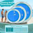 AWEMUFA Inflatable Water Hammock Round Floating Ring with Mesh for Lake, 10ft x 10ft x 8"