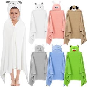 SmoothNovelty 6 Pcs Hooded Towel for Kids Toddler Bath Towels 27.6" x 55" Large Kids Beach Towels for 3-10 Years Soft Pool Towel with Animal Hoods for Boy Girl