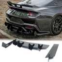 Rear Bumper Diffuser for Ford Mustang 2015-2023 V2 Style Glossy Black ABS Rear Spoiler Lip Only Fit with Dual Exhaust VersionDrilling is Required (for Dual Exhaust Version)