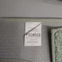 Yimobra Toilet Rugs U Shaped Washable, Soft Absorbent Microfiber Bathroom Rugs, Non Slip Quick Drying Shaggy Bath Mat, Contour Bathroom Mats for Toilet Base, Home Essentials,24x20,Green and White