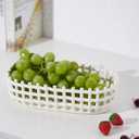 UPWOIGH Large Beige Oval Glazed Ceramic Fruit Basket Bowl, 12.59x6.53x3.54in Big Modern Table Decor Handmade Premium Personalized Ceramic Decorative Storage Organizer for kitchen, Breads,Vegetables